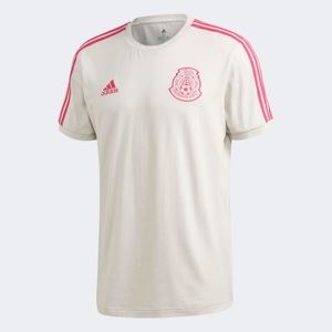 Adidas FMF Mexico 3 Stripe Tee Color Talc Men Sz L